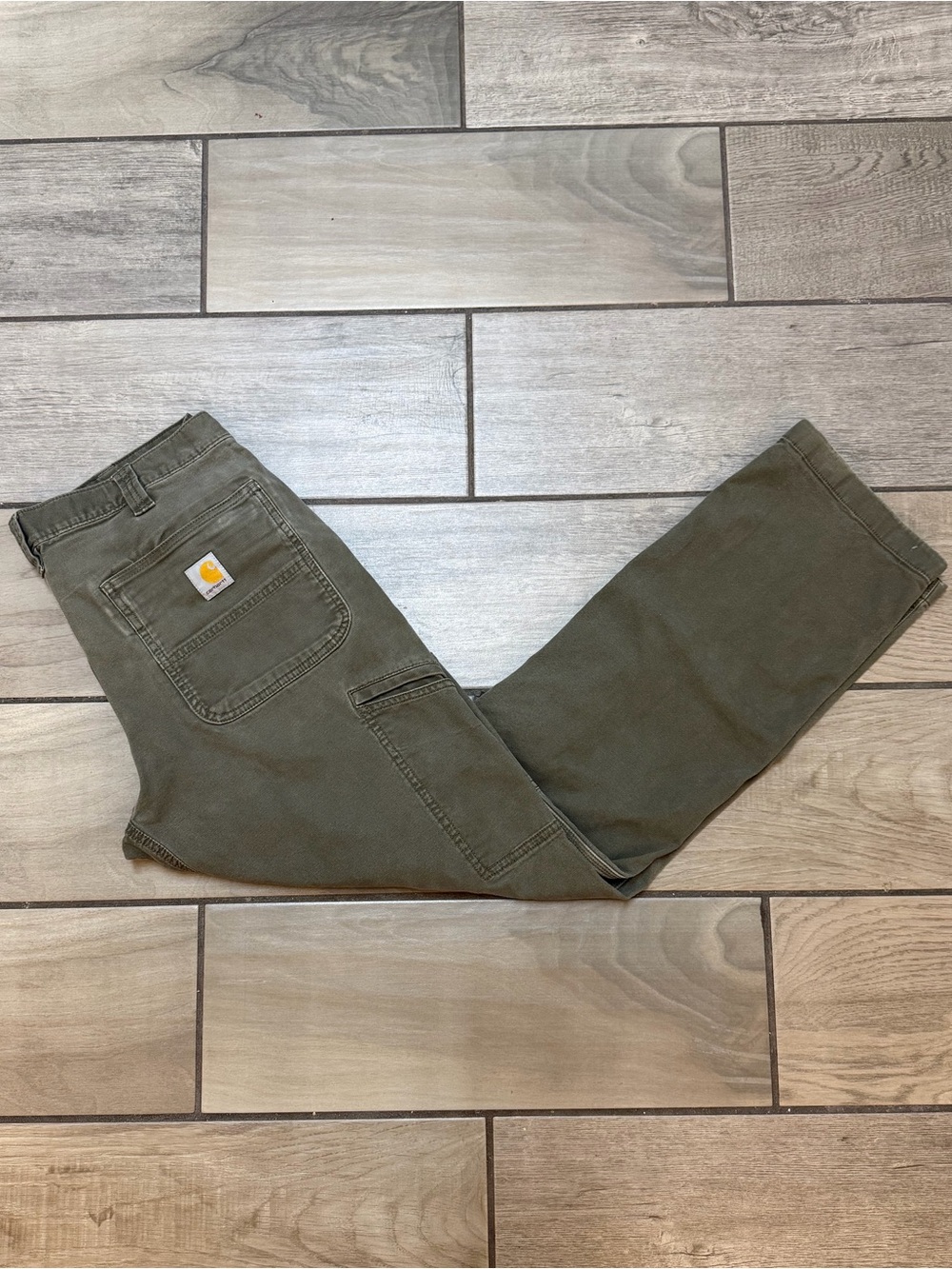 Carhartt Relaxed Fit Double Knee Work Pants Olive Green